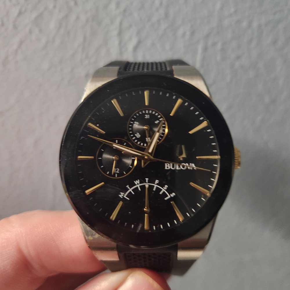 Bulova Black and Gold Men's Watch